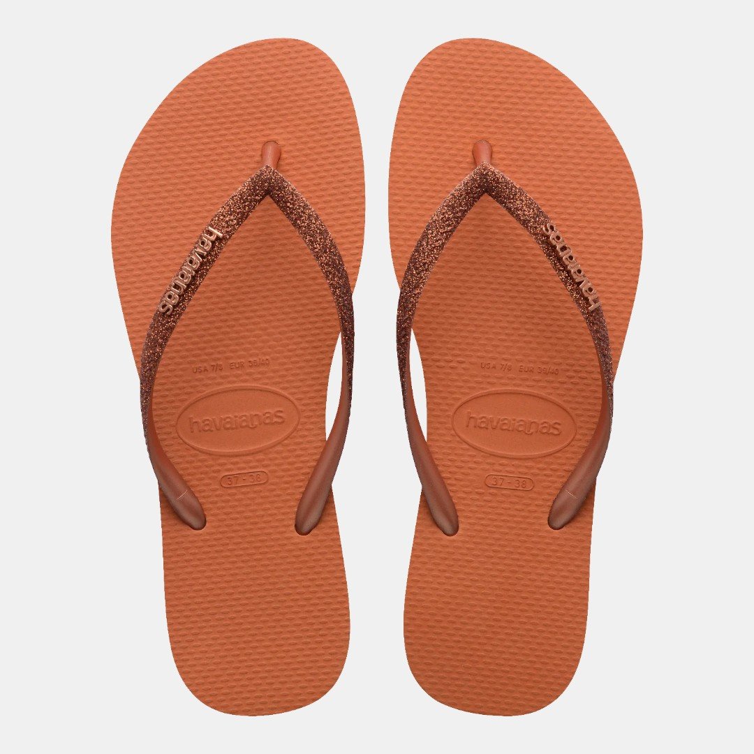 Chinelo Havaianas Slim Glitter II Laranja