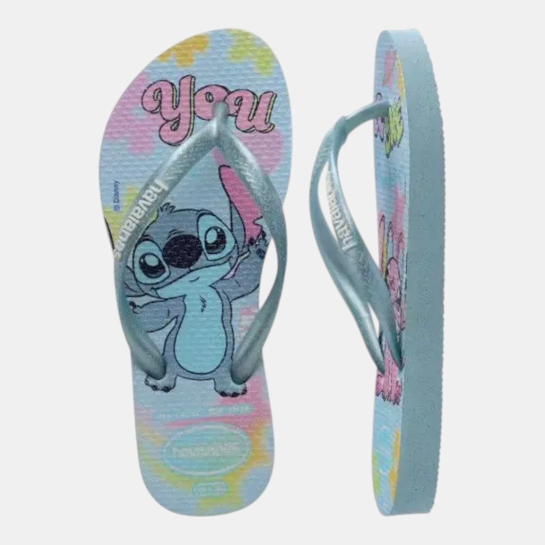 Chinelo Havaianas Kids Slim Disney Stitch Azul 5