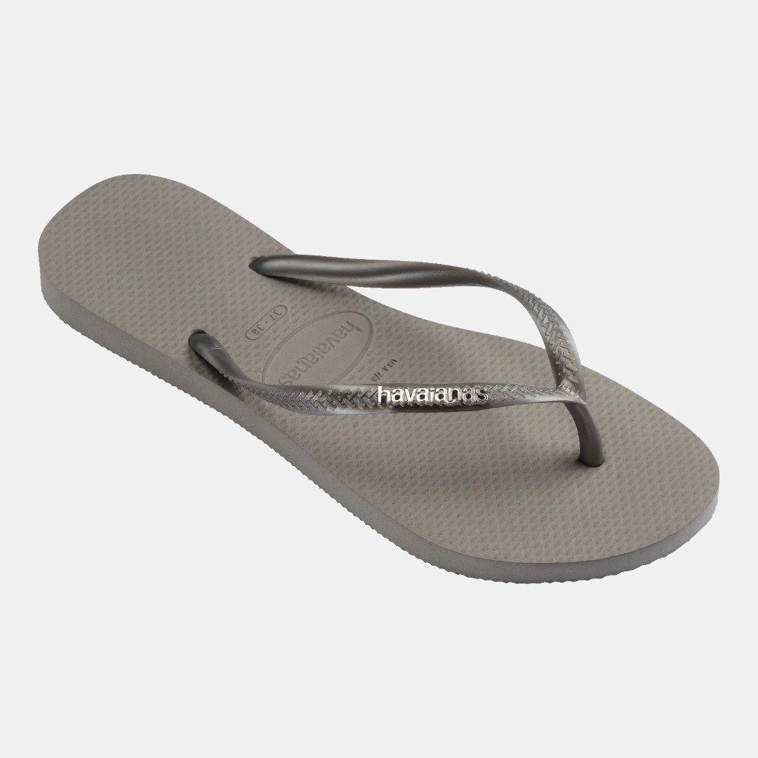 Chinelo Havaianas Slim Logo Metallic Cinza Cinza 2