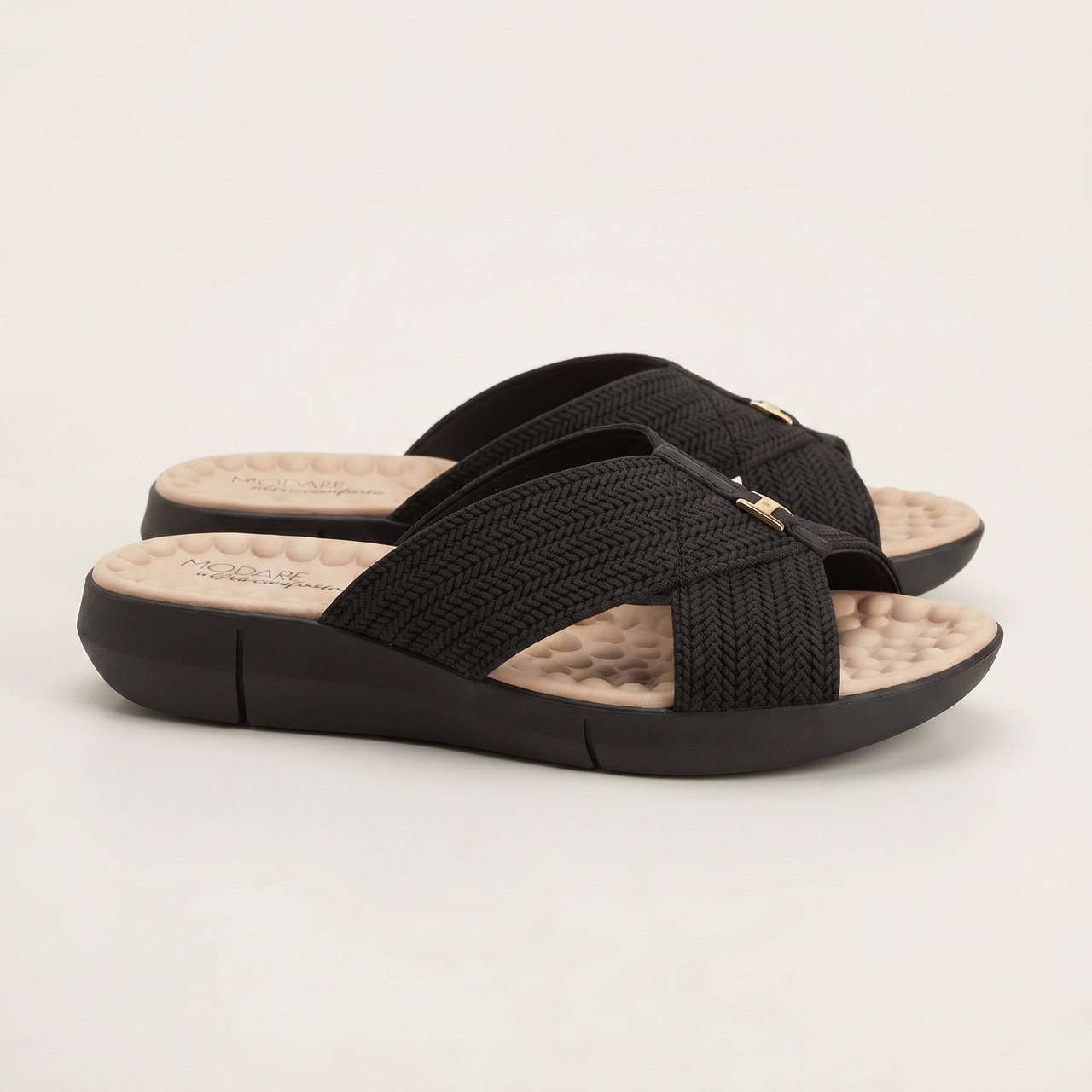 Chinelo Modare Slide Preto Preto 2
