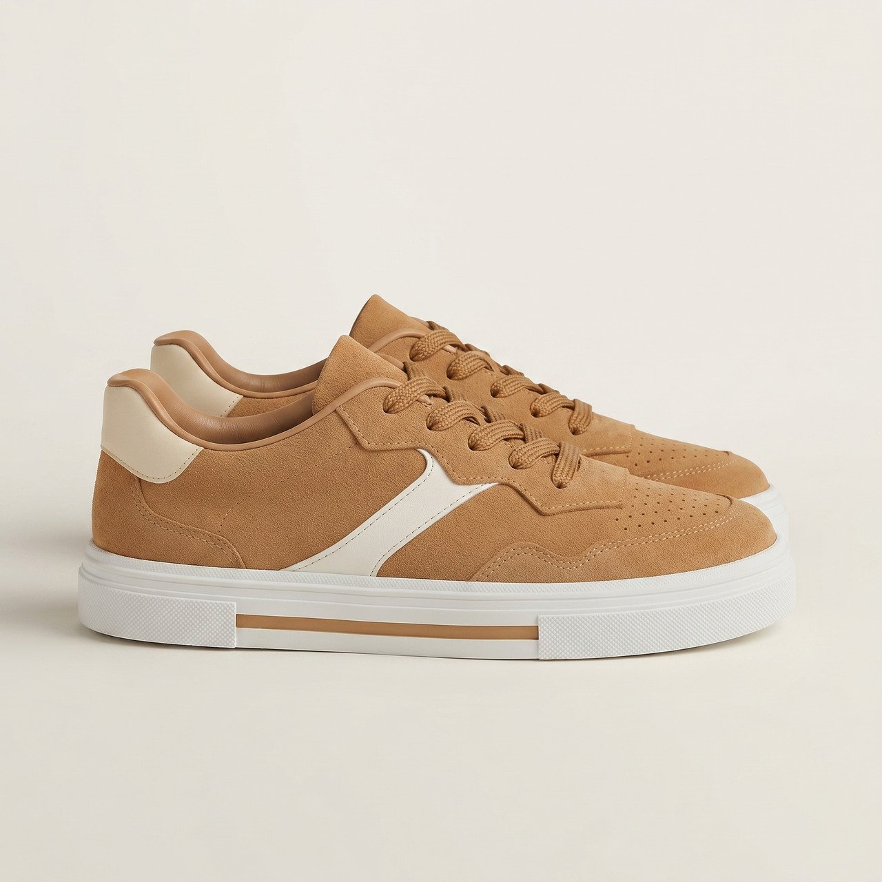 Tênis Beira Rio Casual Feminino Camurça Caramelo Bege 2