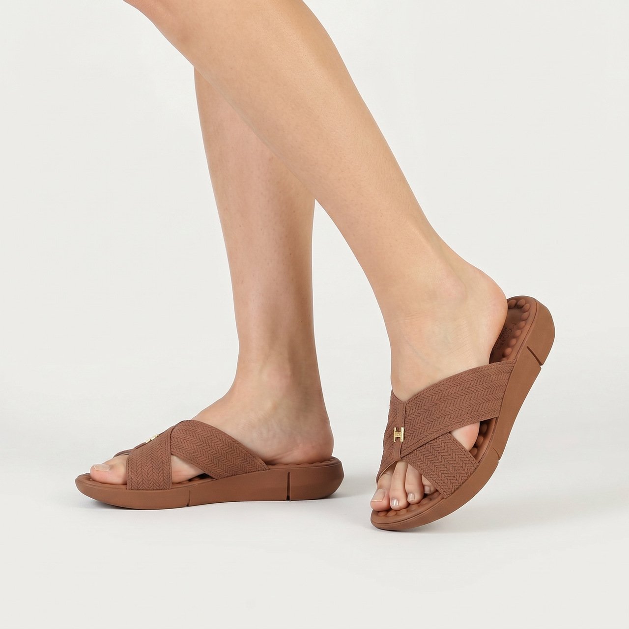 Chinelo Modare Slide Marrom Bege 3
