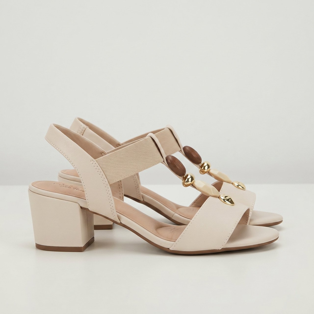 Sandália Modare Salto Bloco Creme Branco 3