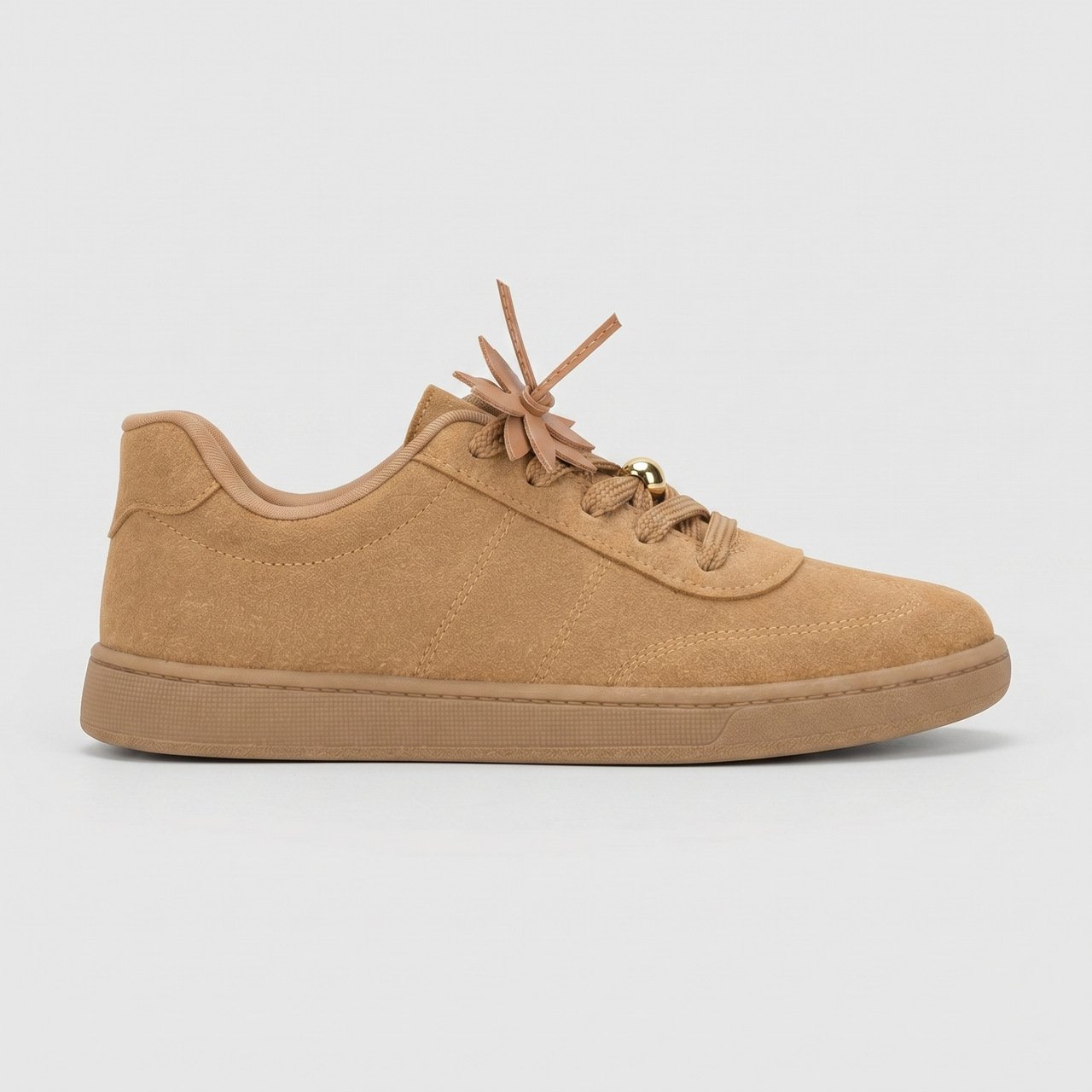 Tênis Beira Rio Casual Feminino Camurça Caramelo
