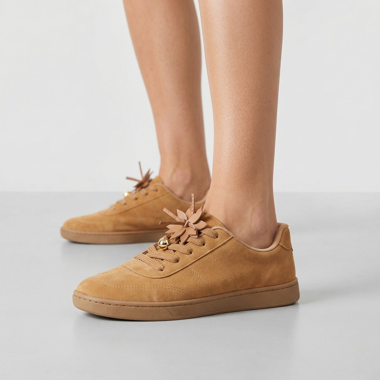 Tênis Beira Rio Casual Feminino Camurça Caramelo Bege 2