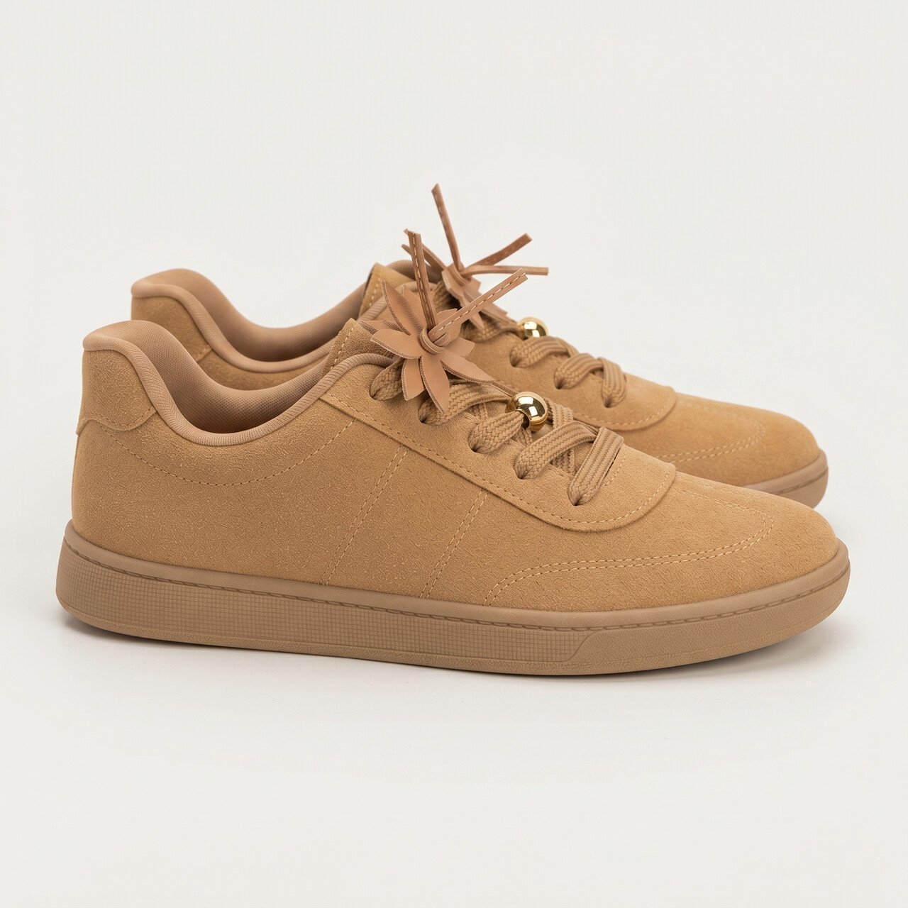 Tênis Beira Rio Casual Feminino Camurça Caramelo Bege 3