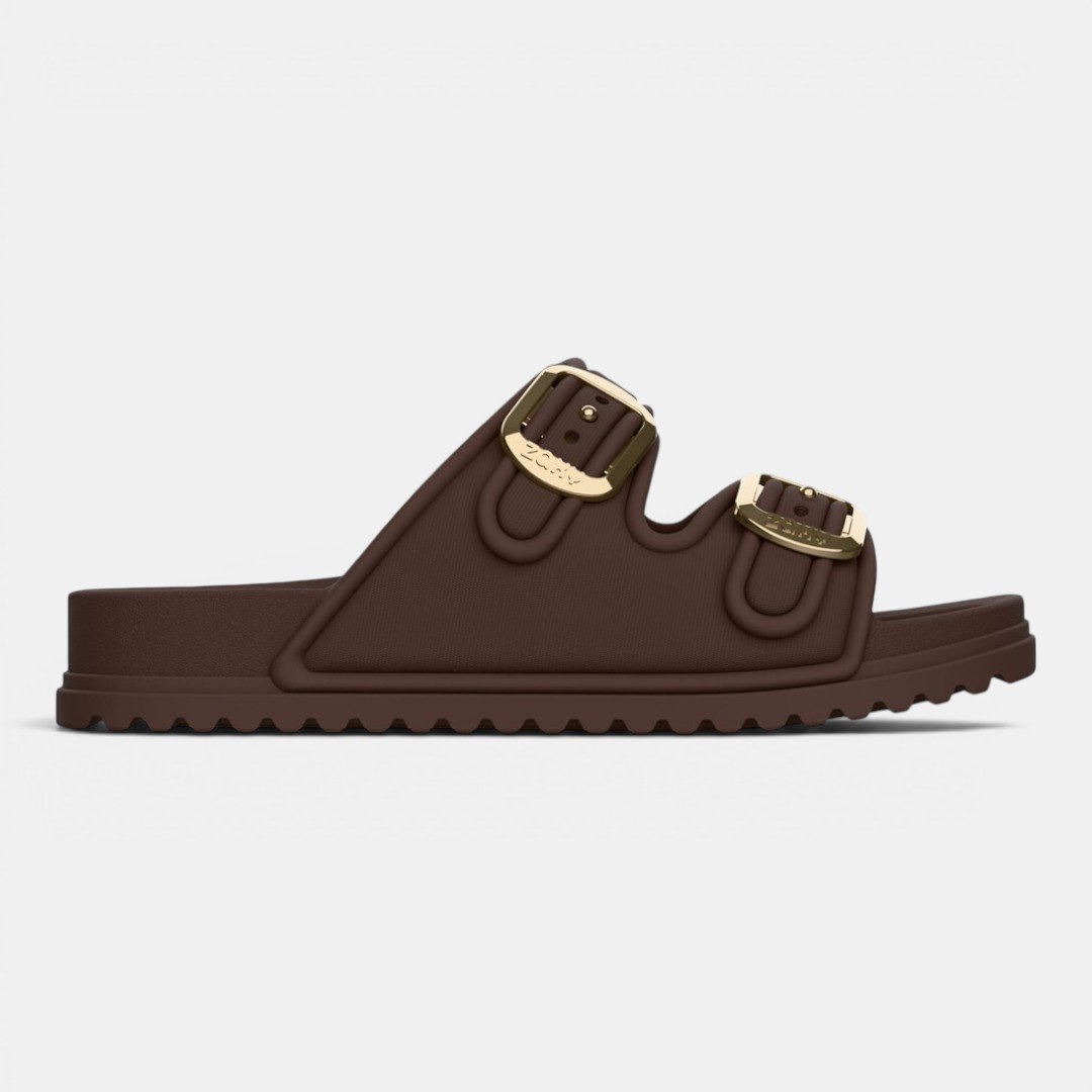 Chinelo Zaxy Slide Partner Air Marrom Escuro