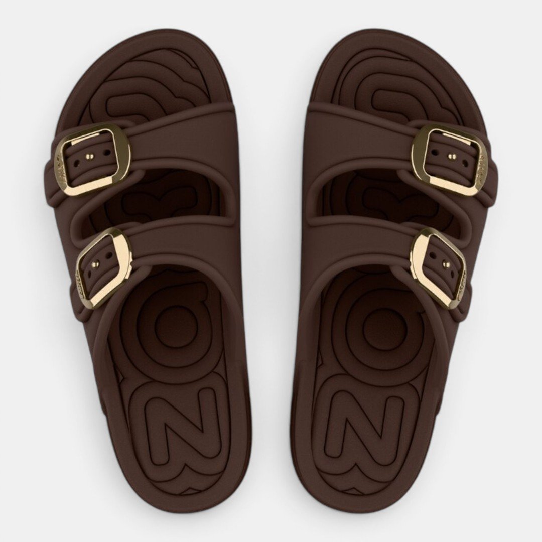 Chinelo Zaxy Slide Partner Air Marrom Escuro Marrom 2