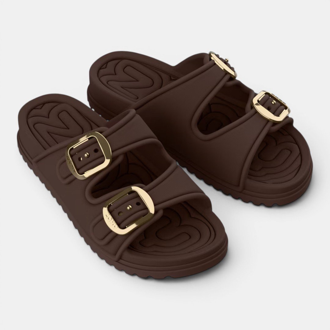 Chinelo Zaxy Slide Partner Air Marrom Escuro Marrom 3