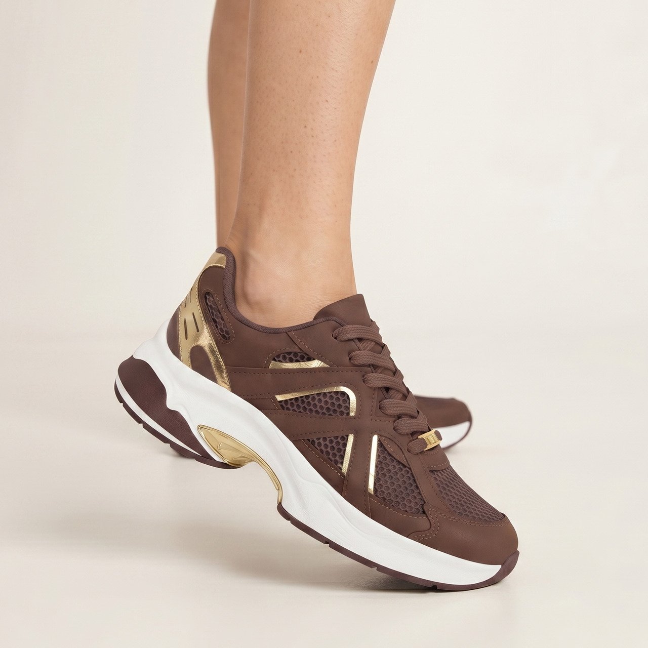 Tênis Vizzano Casual Feminino Marrom Marrom 2