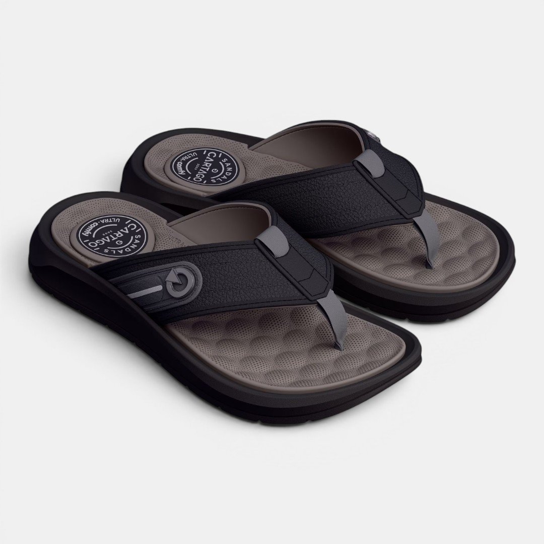 Chinelo Masculino Cartago Santorini VIII Preto Preto 3