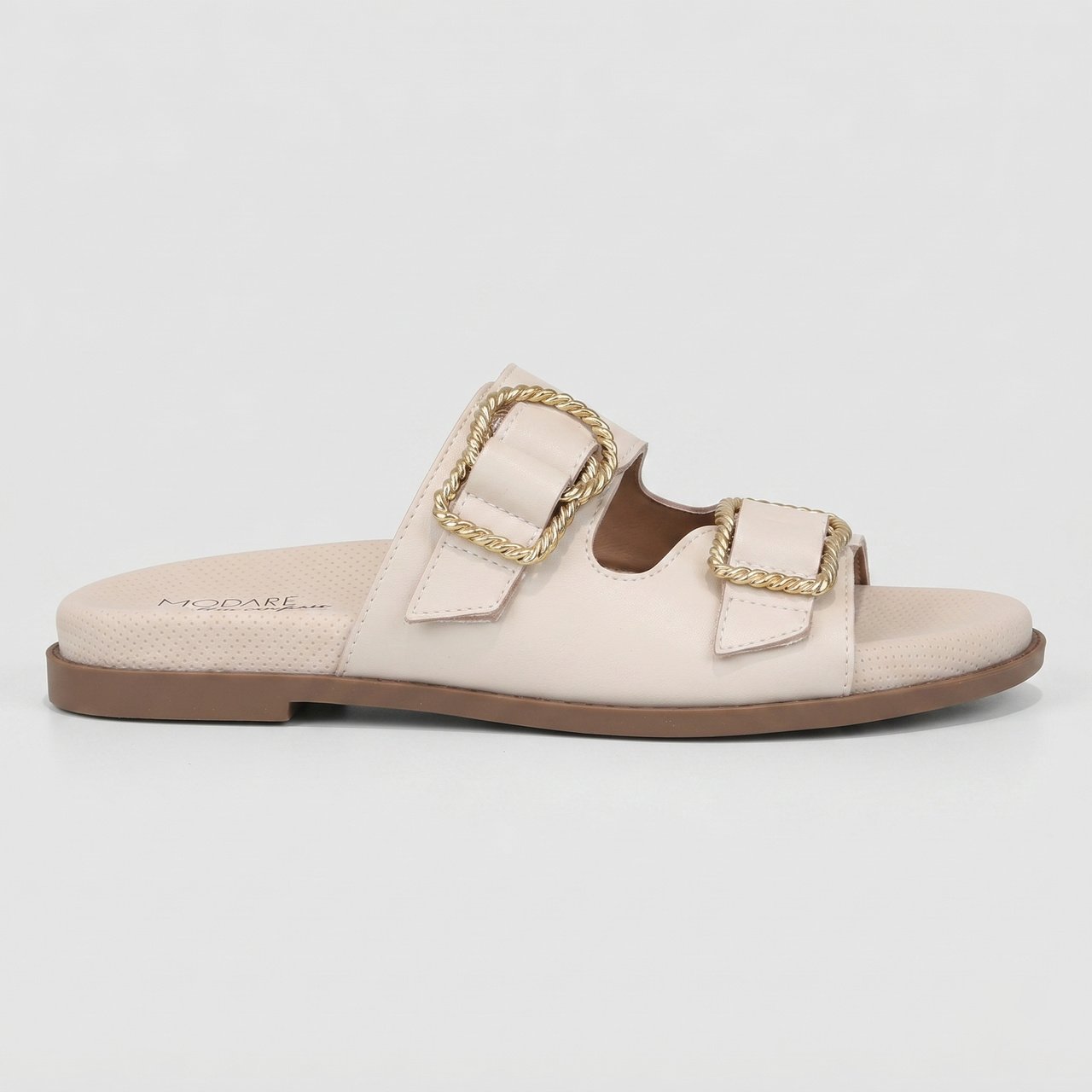 Papete Slide Feminina Modare Creme