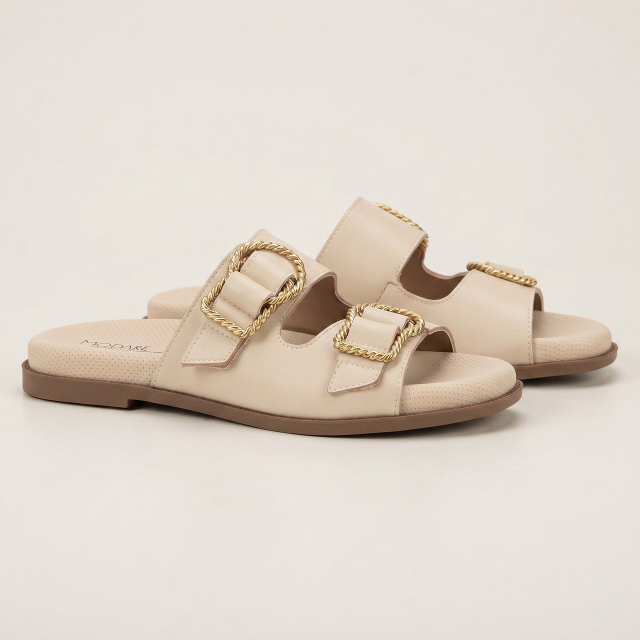 Papete Slide Feminina Modare Creme Branco 3