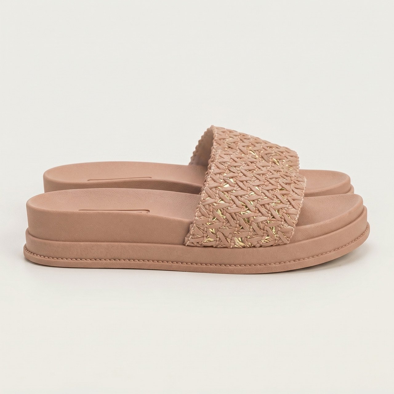 Slide Feminino Moleca Nude Bege 3