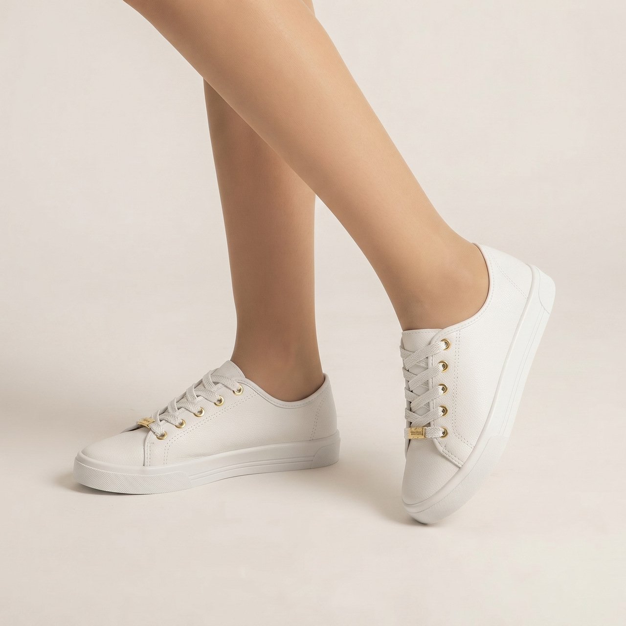 Tênis Feminino Casual Moleca Branco Branco 2