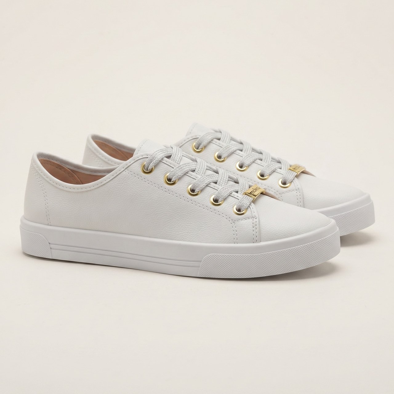 Tênis Feminino Casual Moleca Branco Branco 3