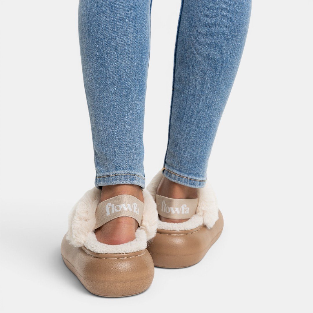 Pantufa Flowfa Zara Caramelo Bege 7