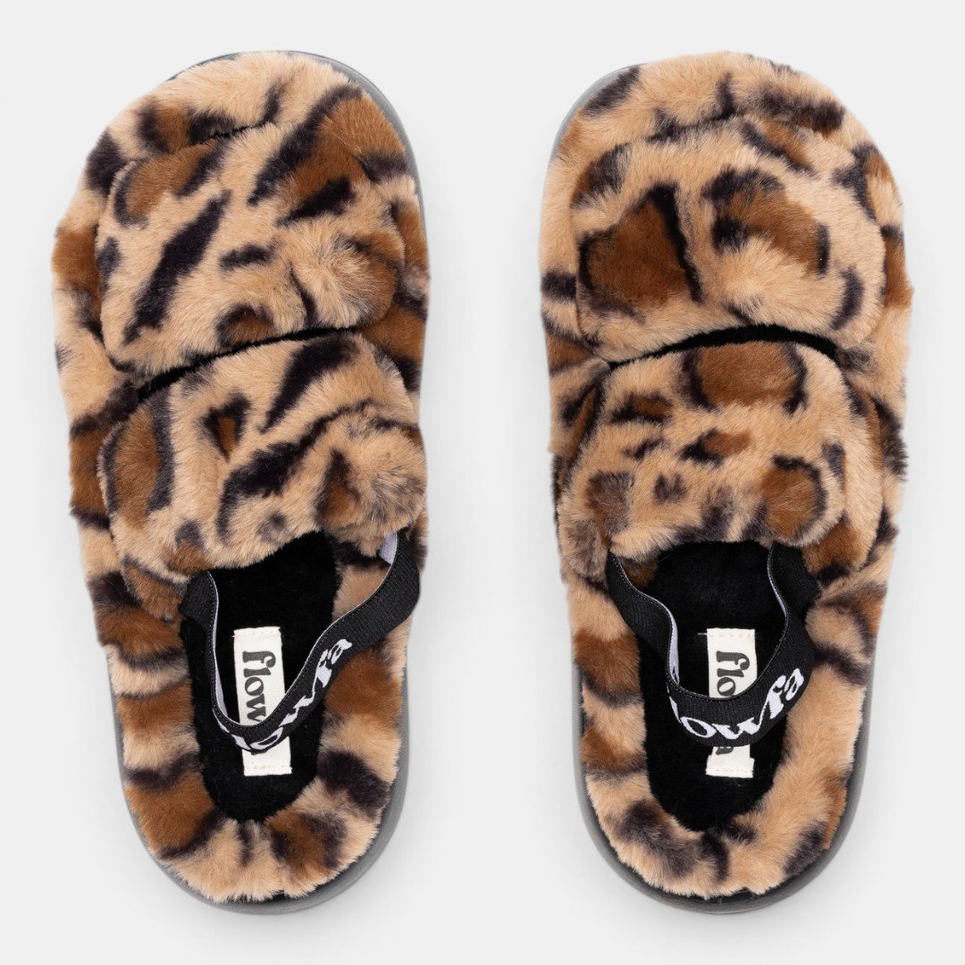 Pantufa Flowfa Kelly Onça Bege 2