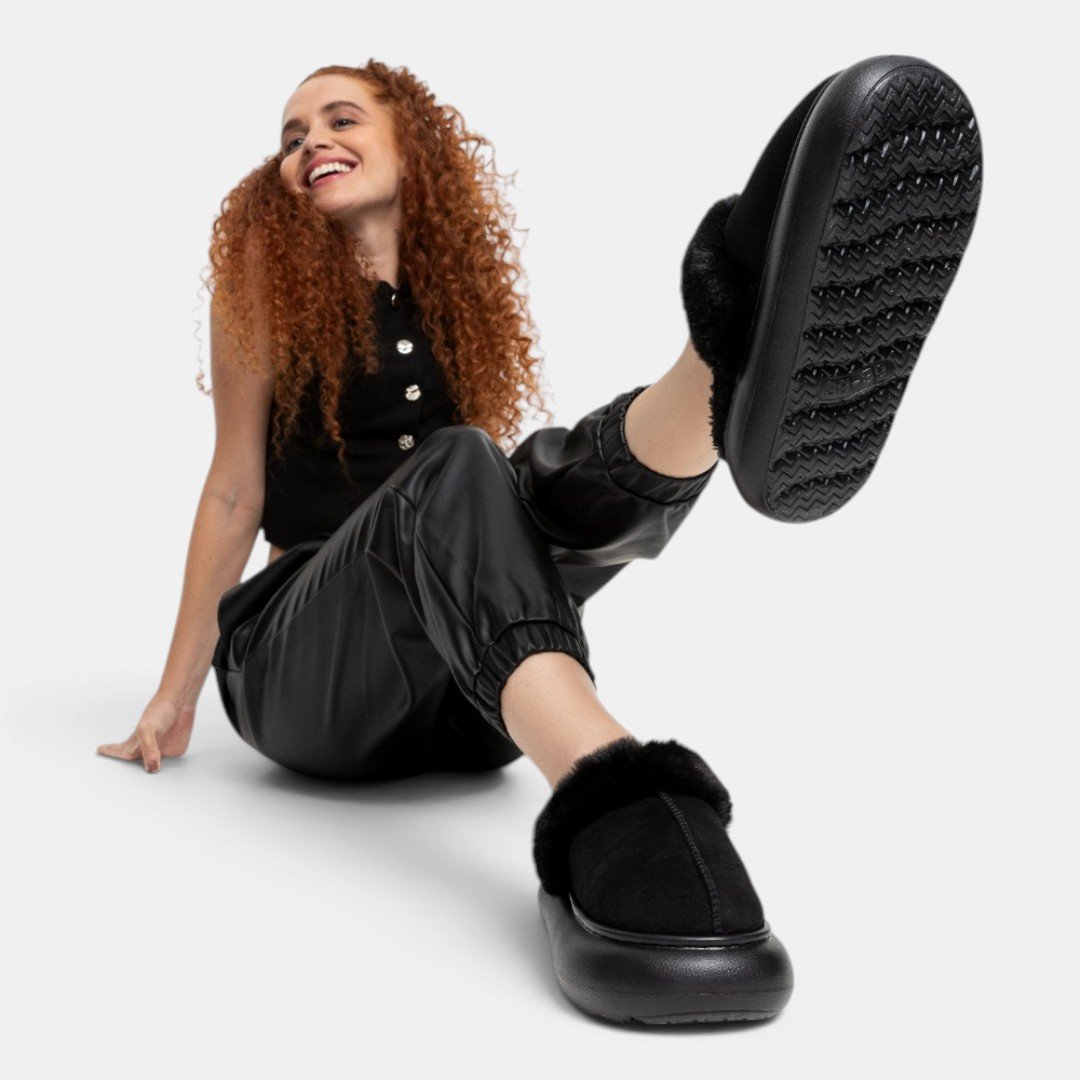 Pantufa Flowfa Zara Preta Preto 3