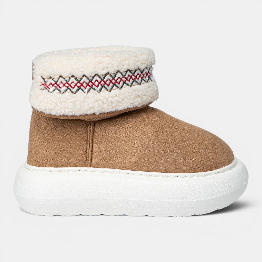Pantufa Botinha Flowfa Naomi Caramelo