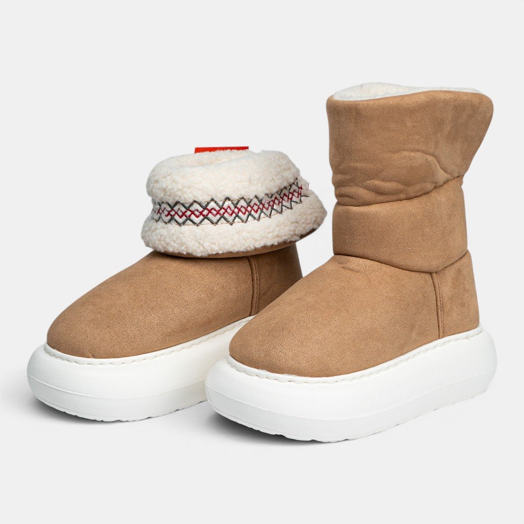 Pantufa Botinha Flowfa Naomi Caramelo Bege 2