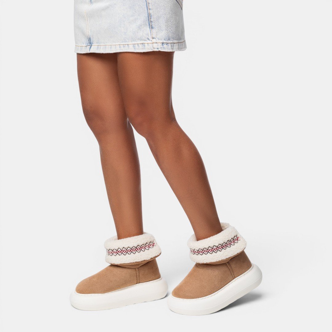Pantufa Botinha Flowfa Naomi Caramelo Bege 4
