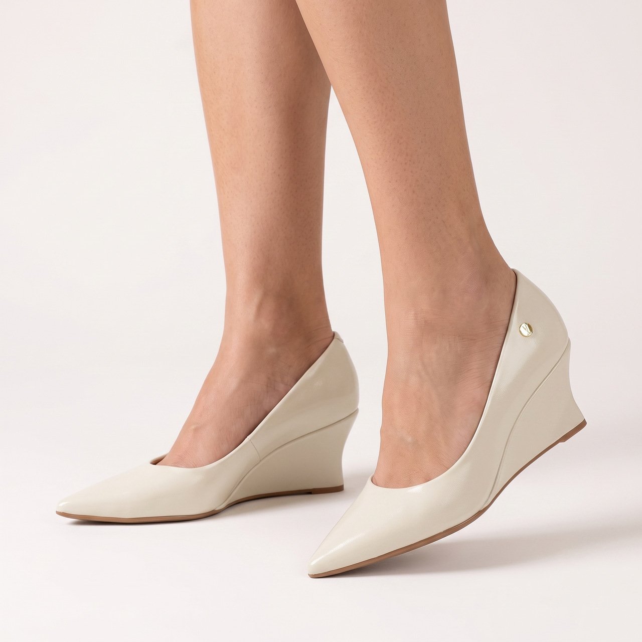 Scarpin Vizzano Anabela Off White Branco 2