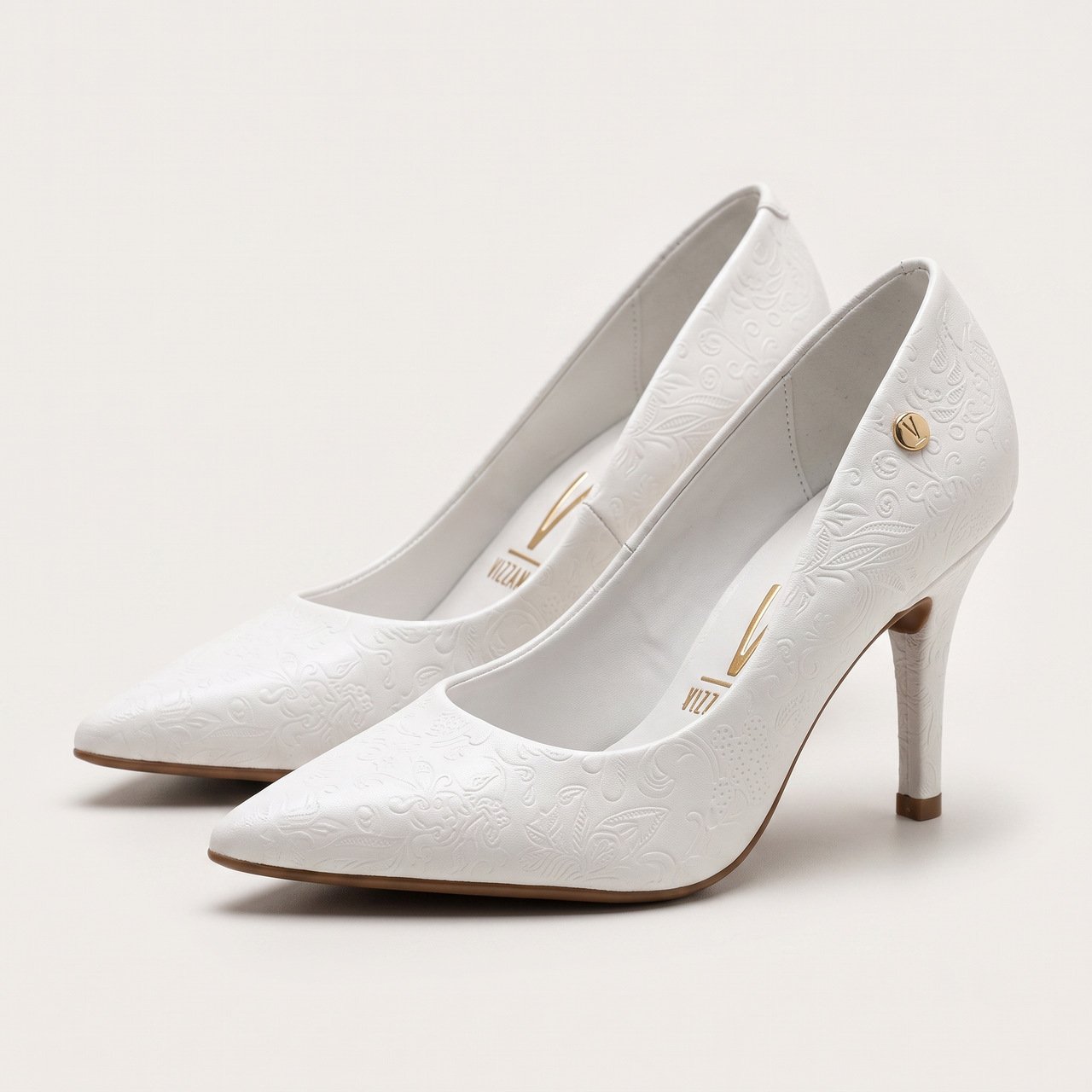 Scarpin Vizzano Salto Alto Branco Branco 2