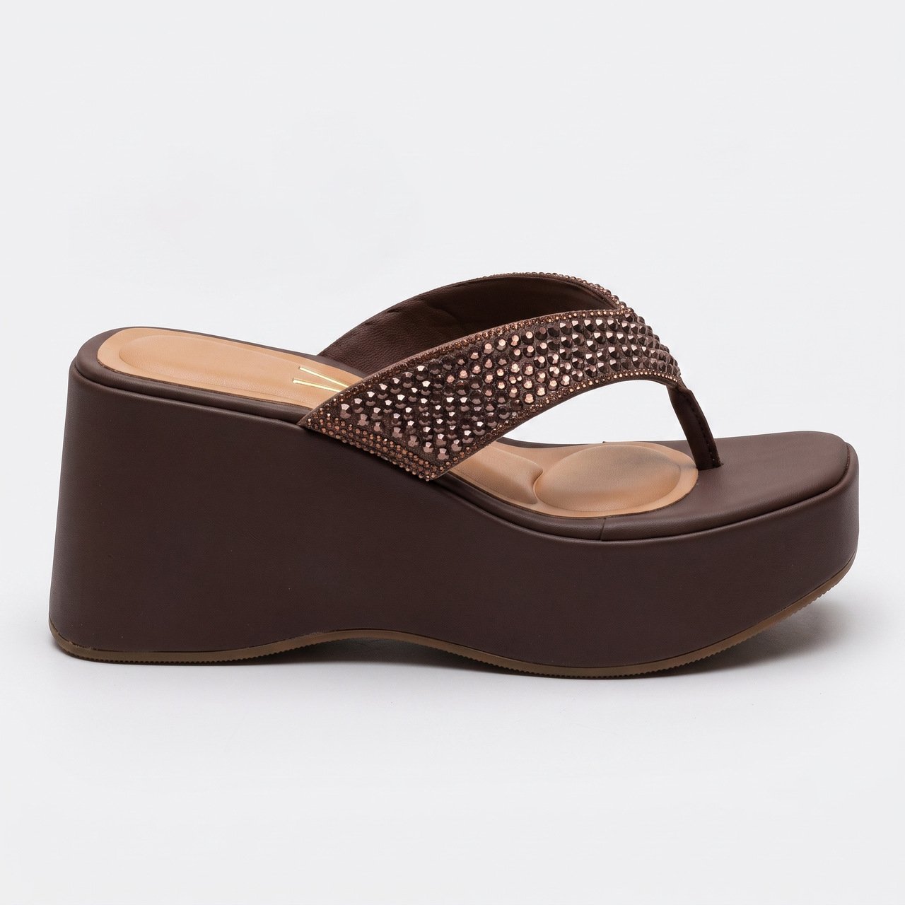 Tamanco Vizzano Plataforma Com Strass Marrom
