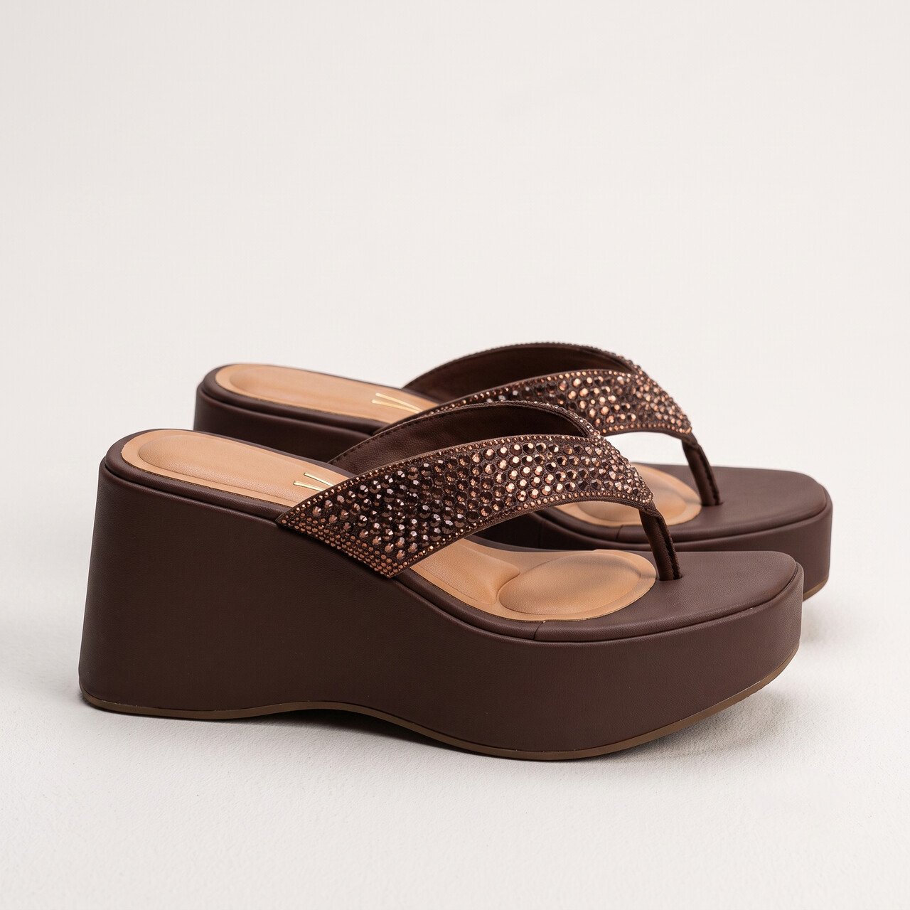 Tamanco Vizzano Plataforma Com Strass Marrom Marrom 3