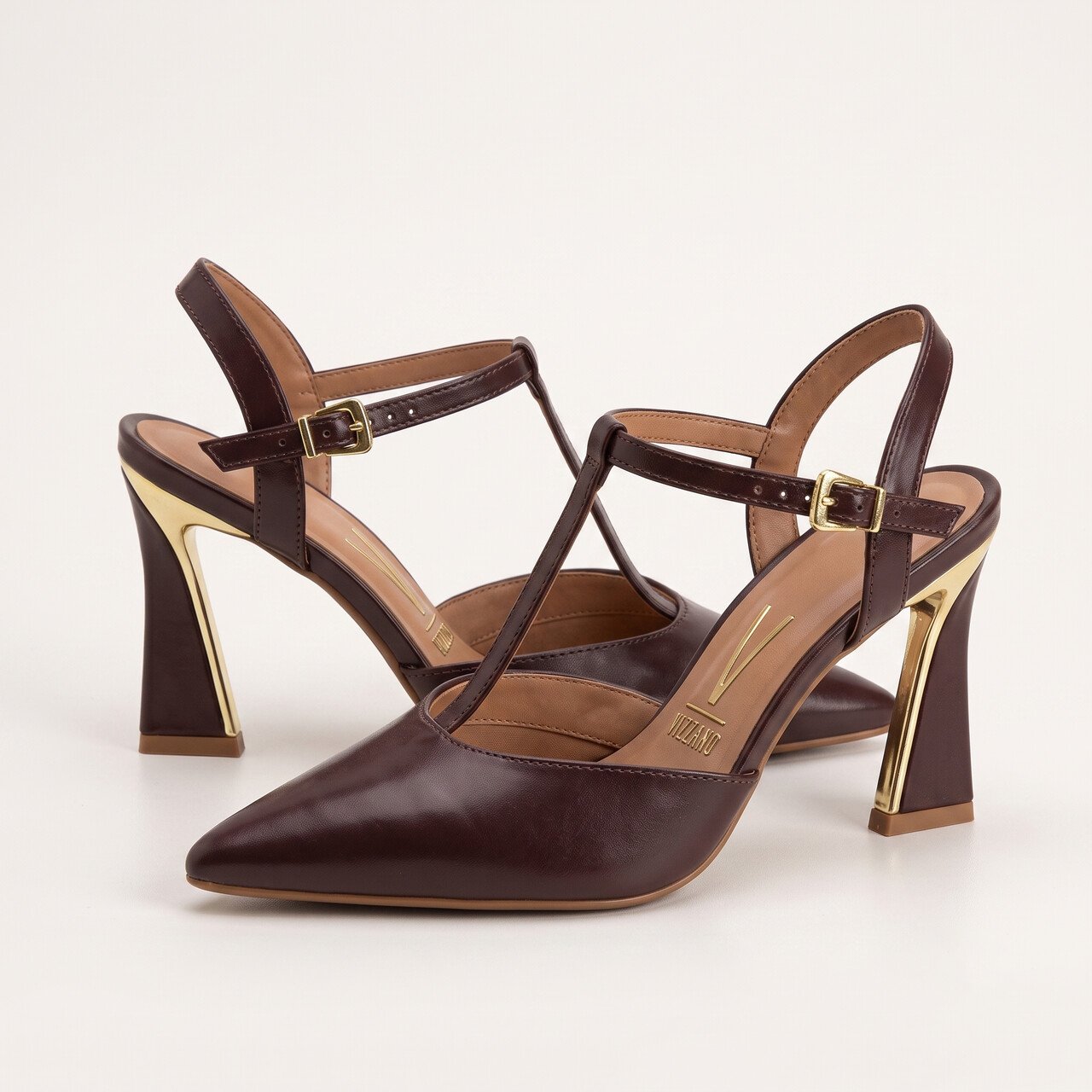 Scarpin Slingback Vizzano Marrom Marrom 3
