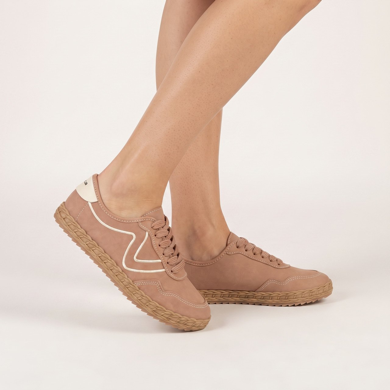 Tênis Moleca Casual Feminino Nude Bege 2