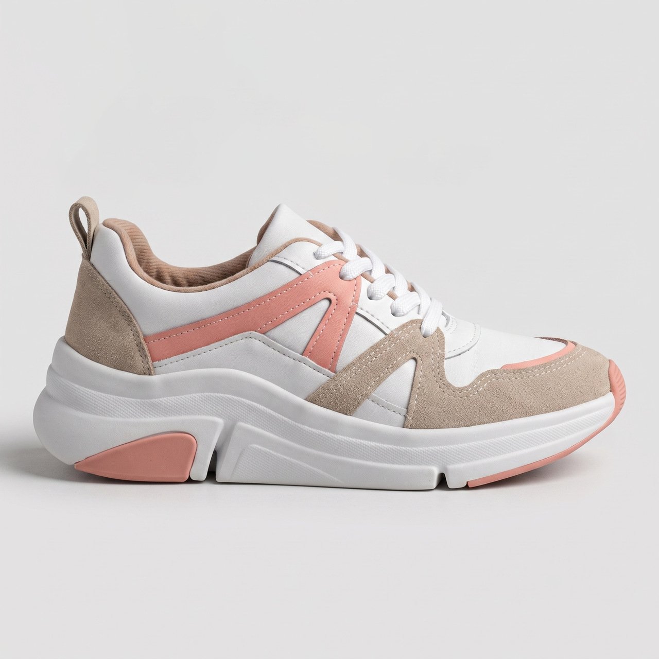 Tênis Feminino Modare Casual Branco com Rosa
