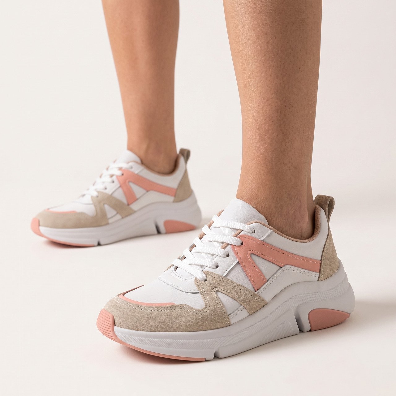 Tênis Feminino Modare Casual Branco com Rosa Branco 2