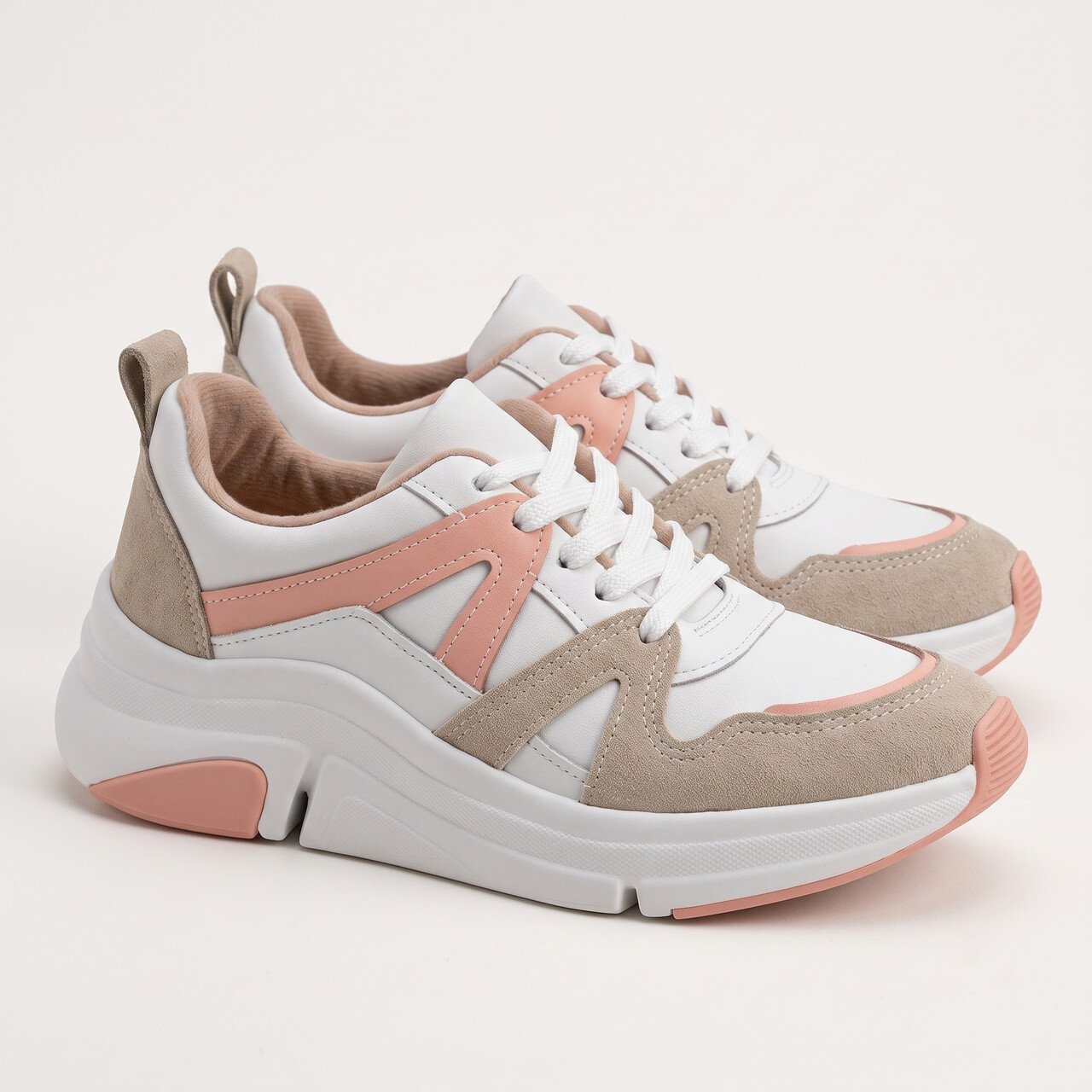 Tênis Feminino Modare Casual Branco com Rosa Branco 3