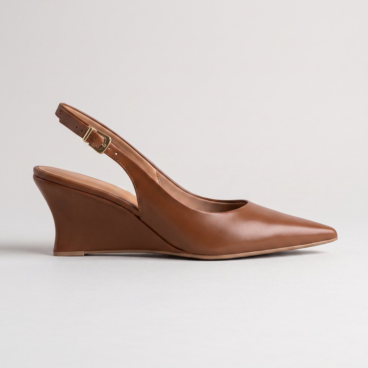 Scarpin Vizzano Slingback Anabela Marrom