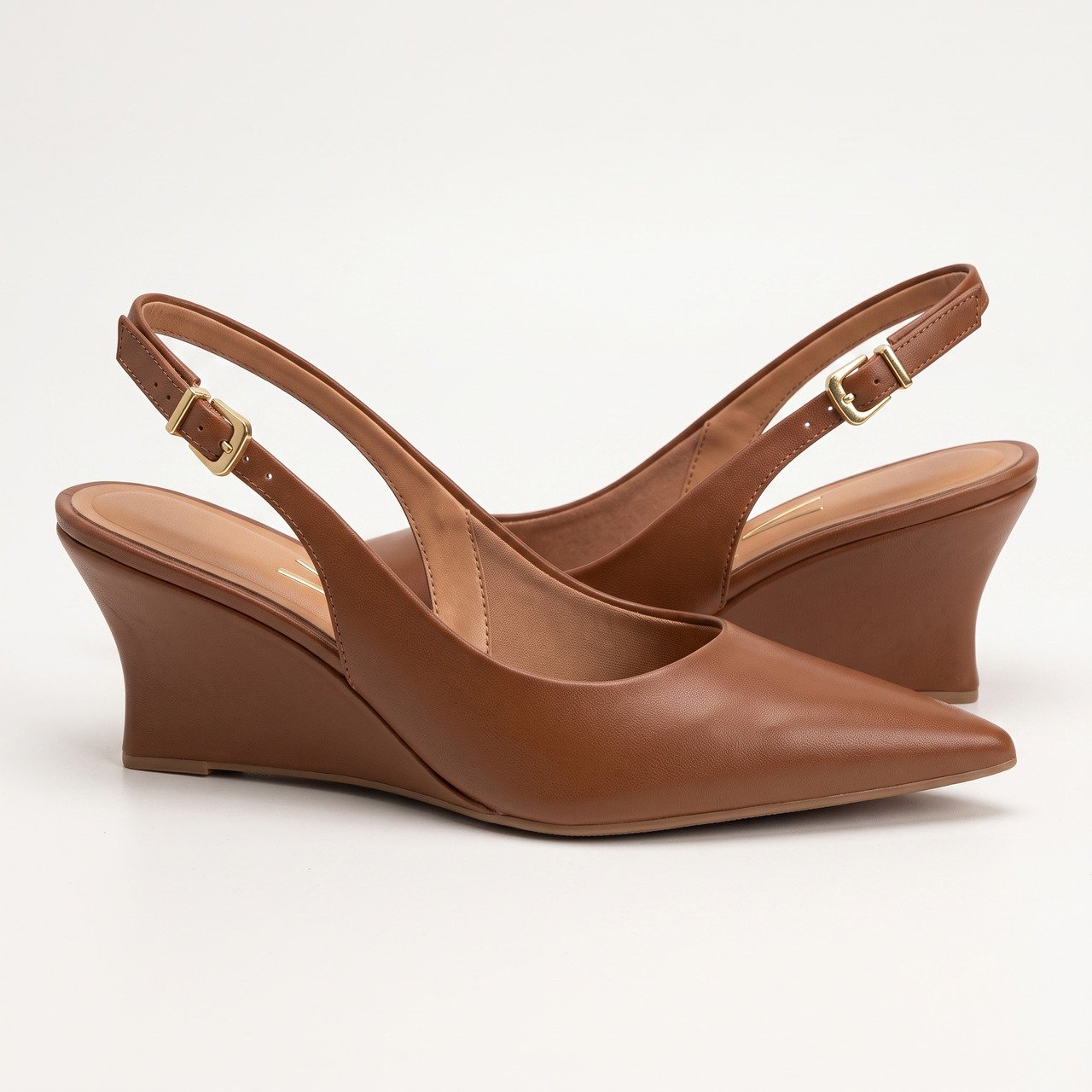 Scarpin Vizzano Slingback Anabela Marrom Marrom 3