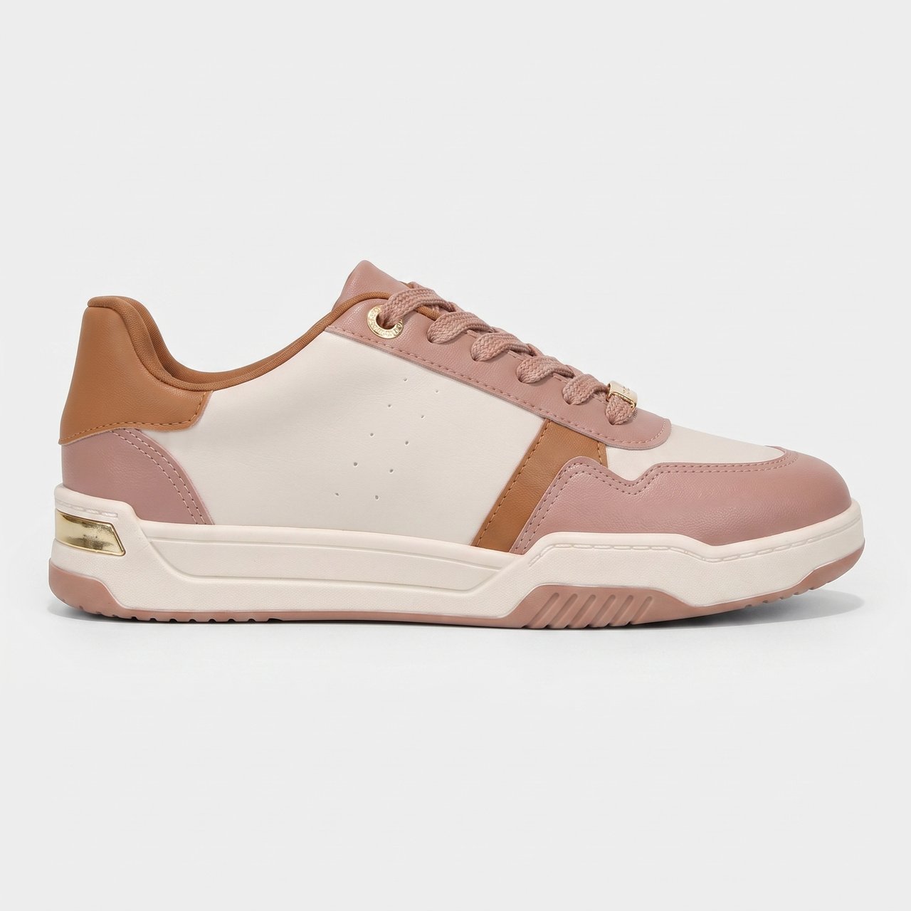 Tênis Moleca Casual Feminino Off White com Nude