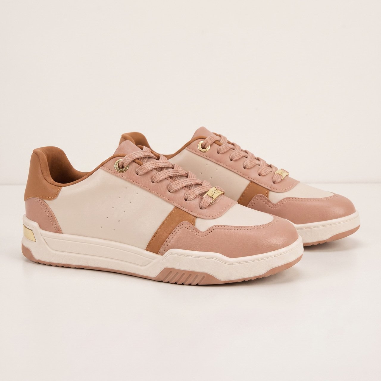 Tênis Moleca Casual Feminino Off White com Nude Branco 2