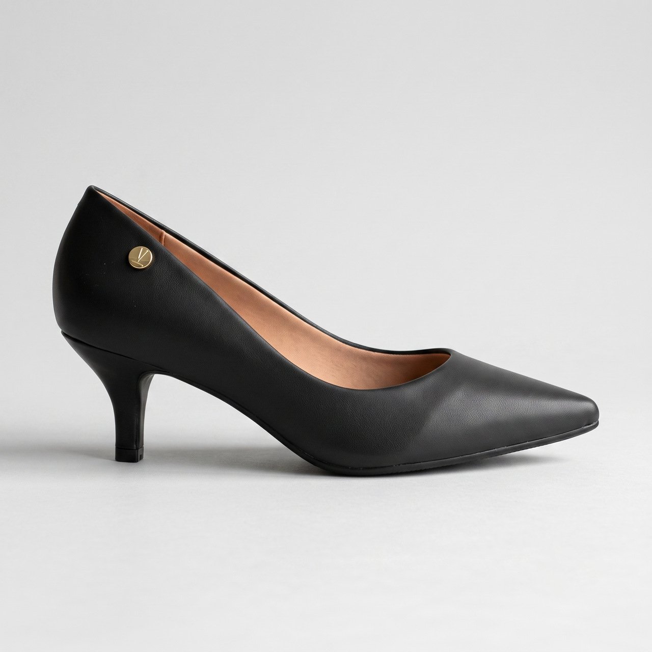 Scarpin Vizzano Salto Baixo Preto