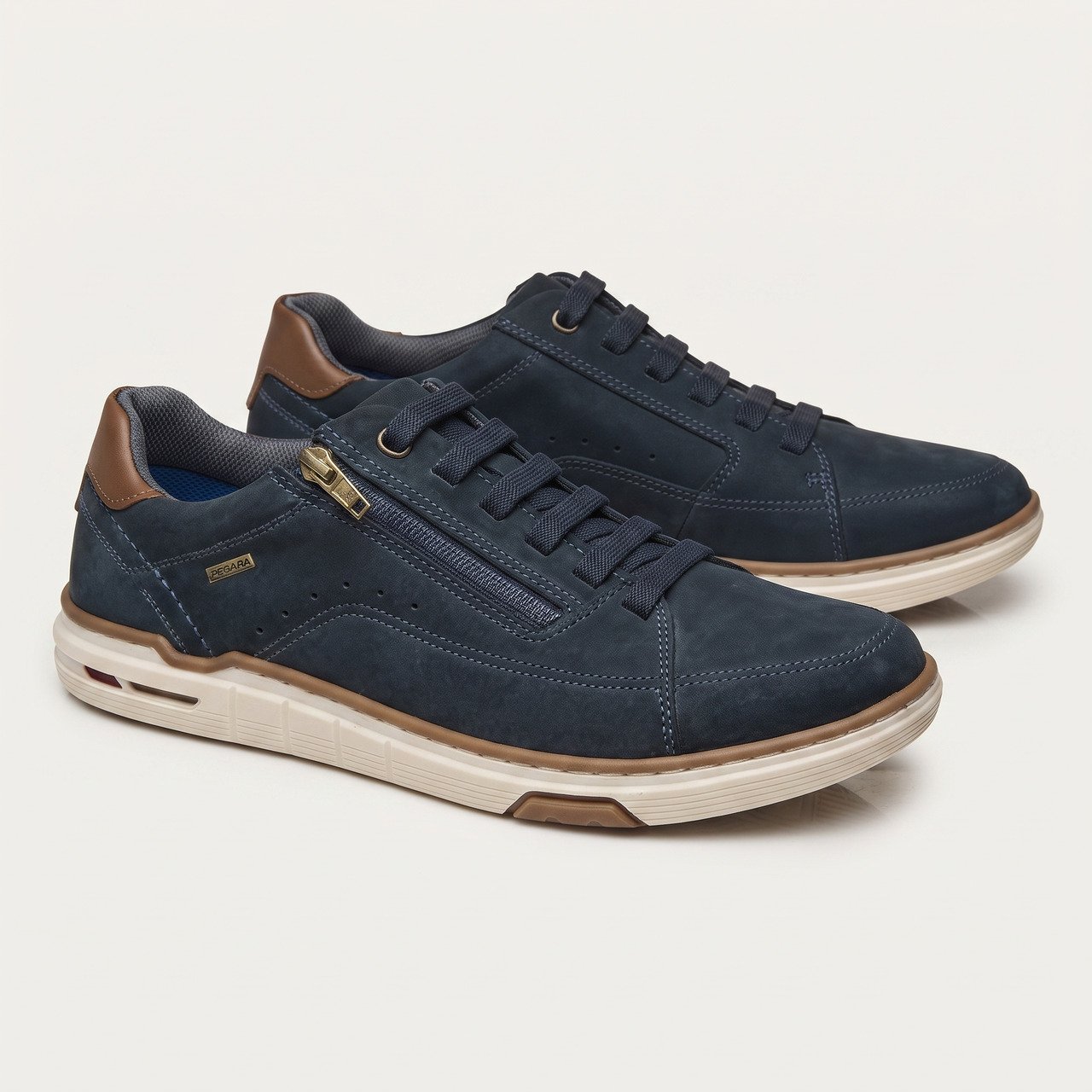 Tênis Pegada Casual Masculino Em Couro Azul Marinho Azul 3