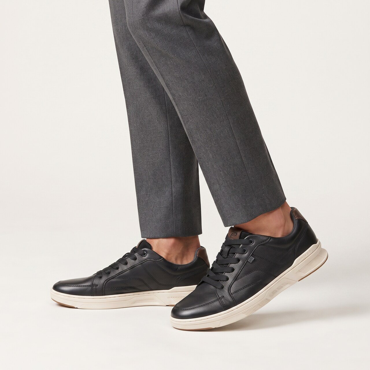 Tênis Pegada Casual Masculino Em Couro Preto Preto 3