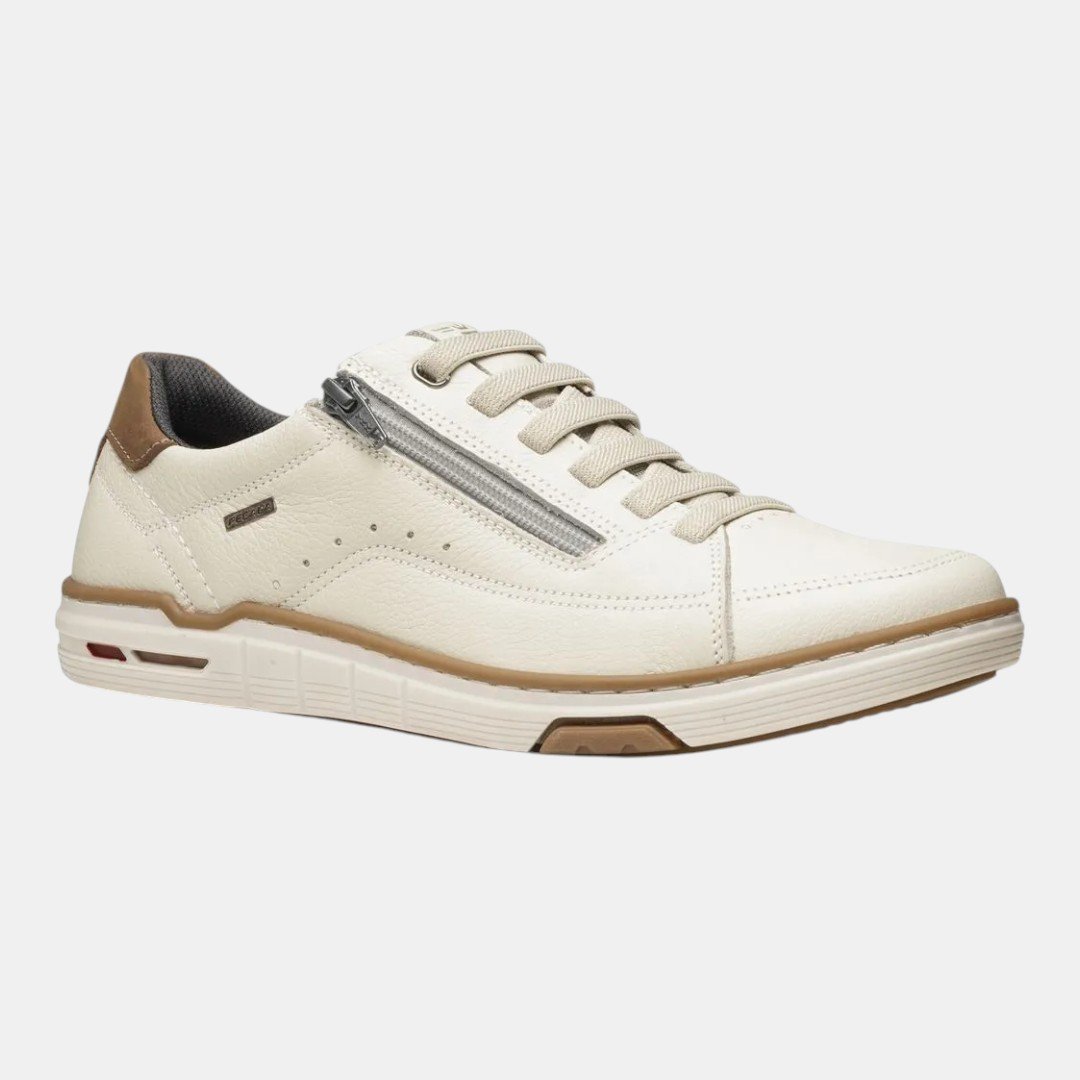 Tênis Pegada Casual Masculino Em Couro Off White Branco 2