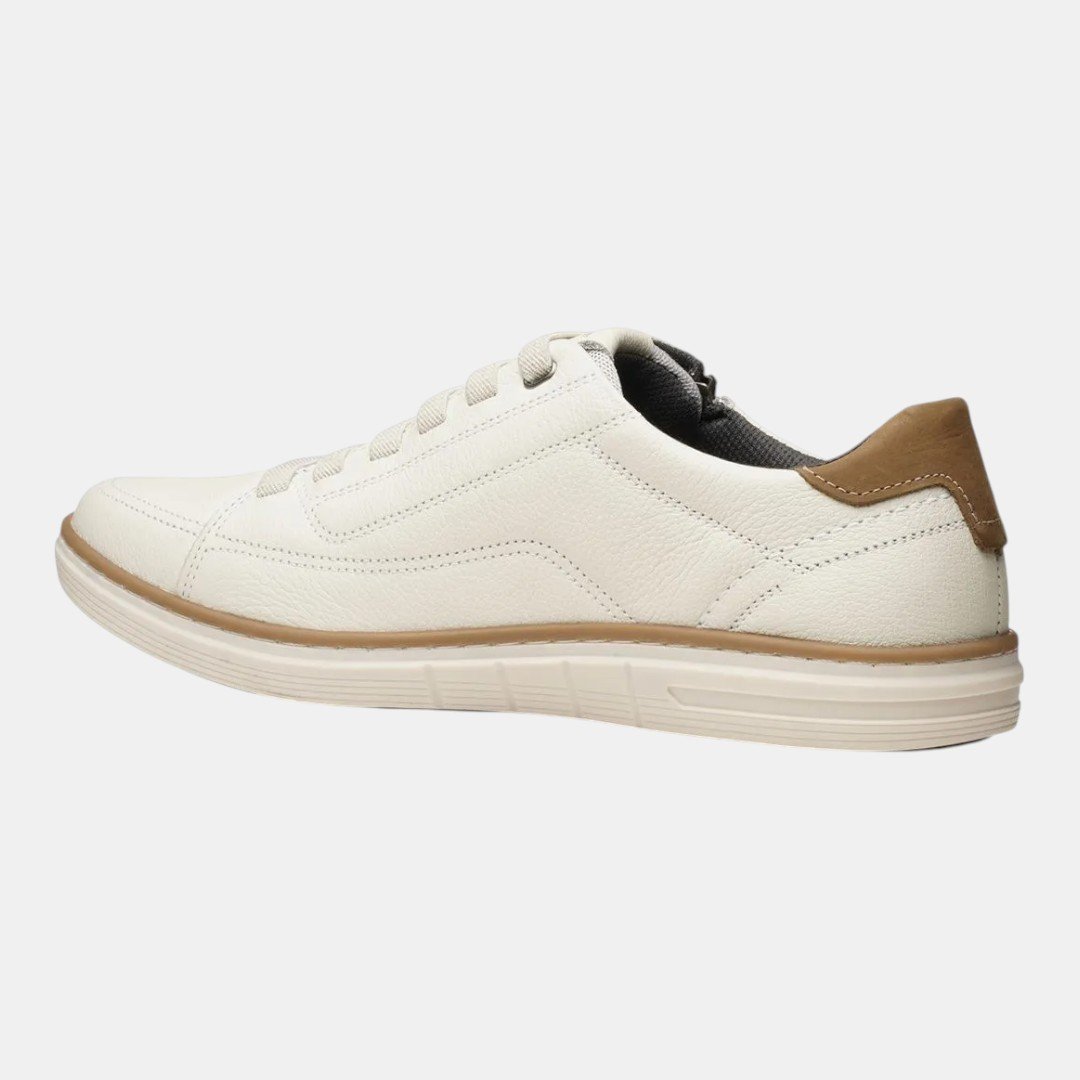 Tênis Pegada Casual Masculino Em Couro Off White Branco 3