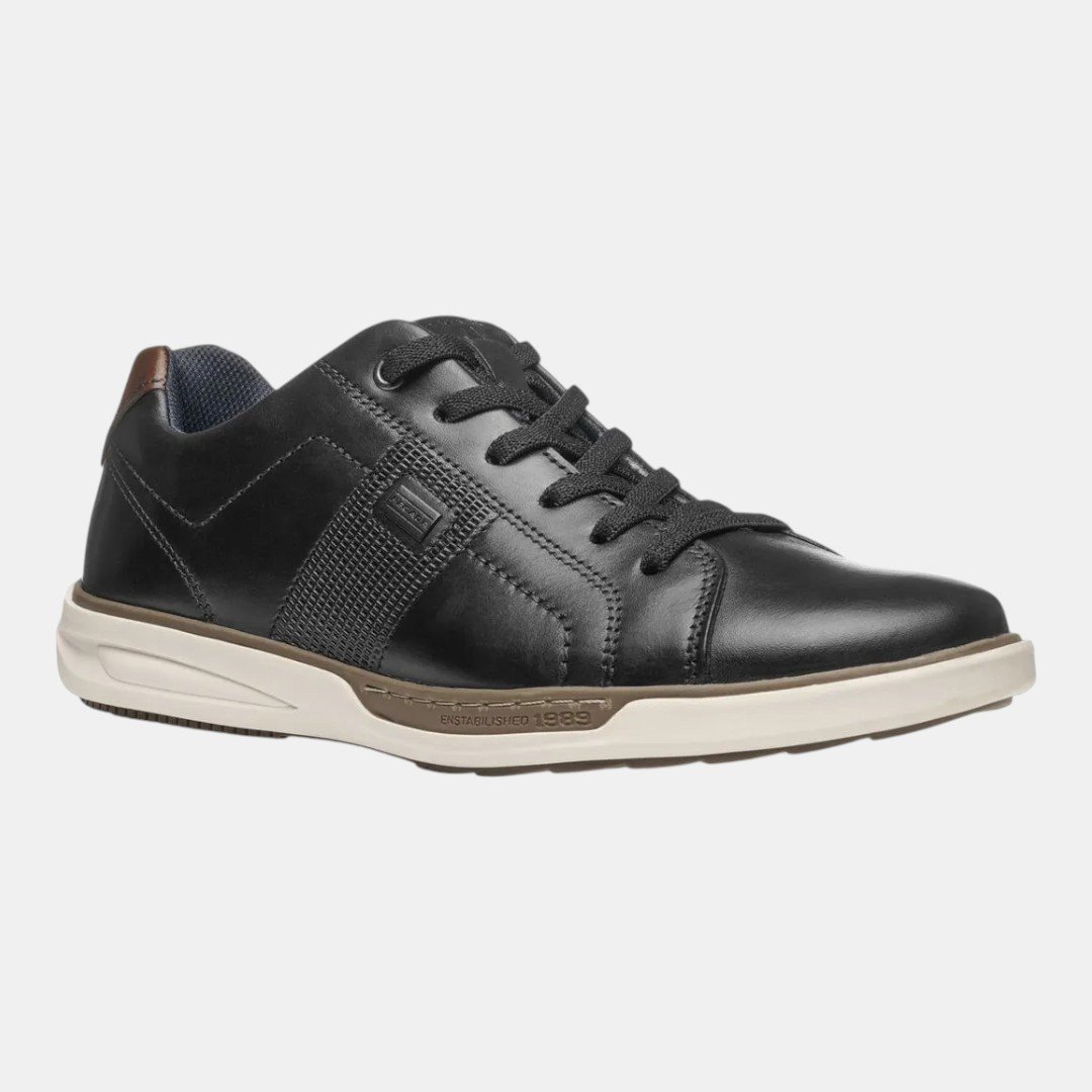 Sapatênis Pegada Masculino Em Couro Preto Preto 3