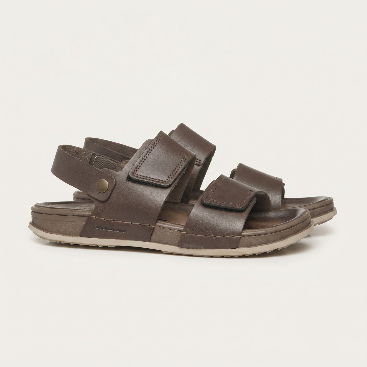 Sandália Masculina Pegada Em Couro Marrom Marrom 3