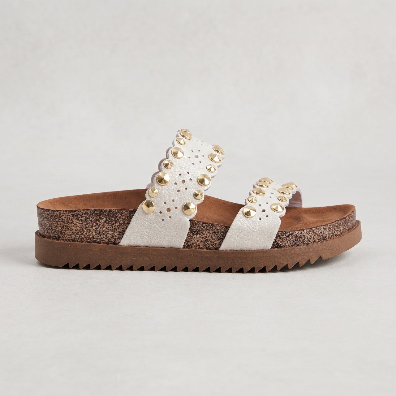 Sandália Papete Feminina Moleca Off White