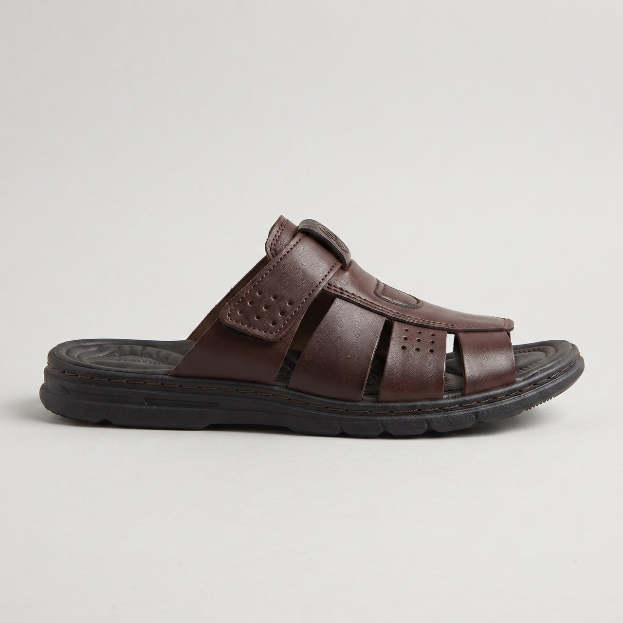 Chinelo Masculino Pegada Em Couro Marrom
