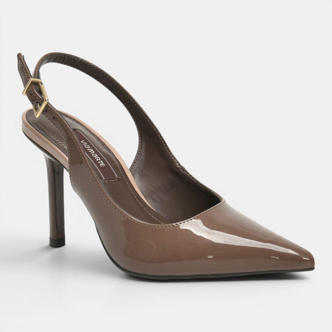 Scarpin Slingback Via Marte Marrom Marrom 2