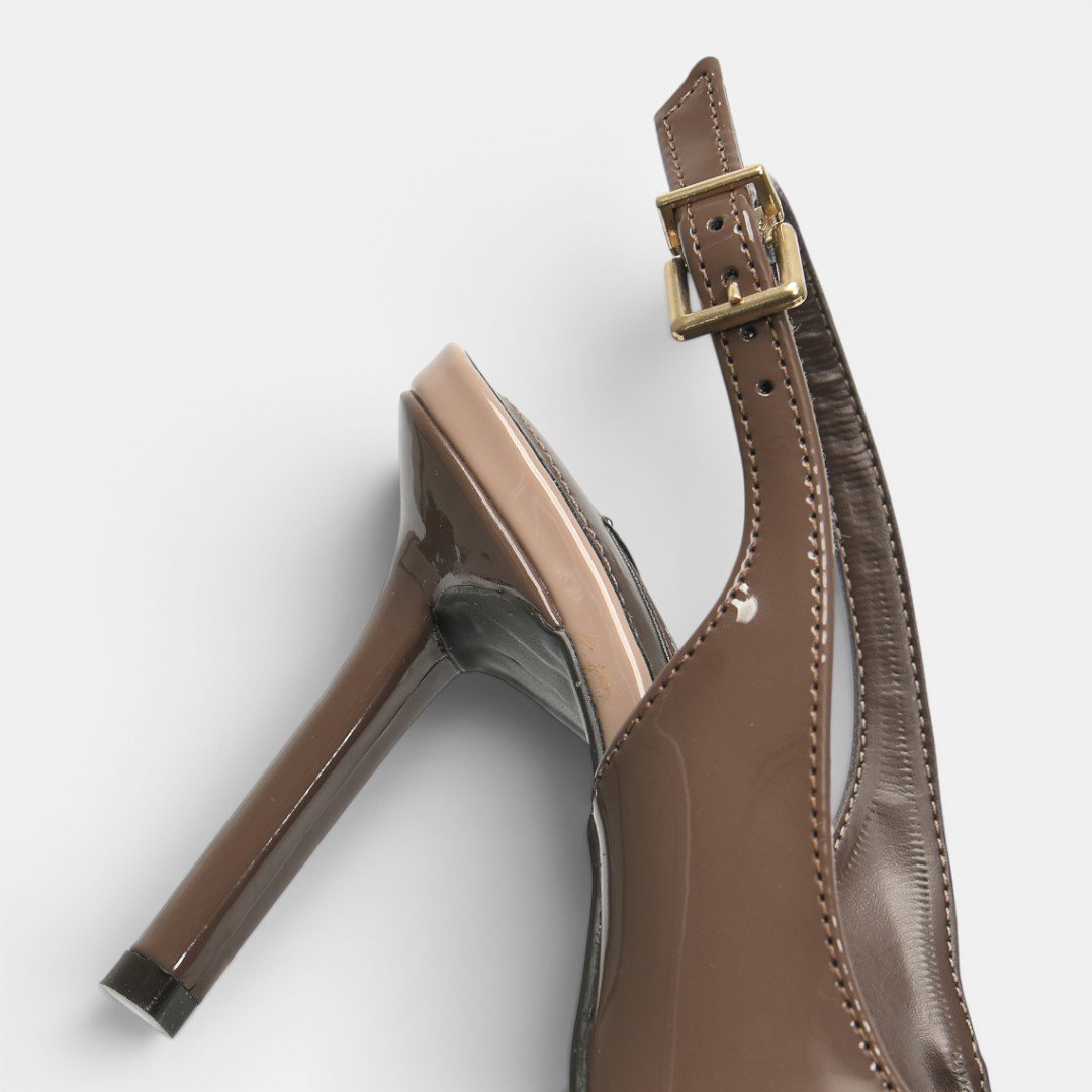 Scarpin Slingback Via Marte Marrom Marrom 4
